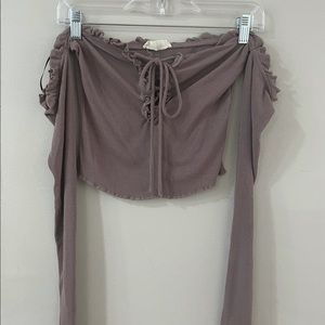 Bear Dance Long Sleeve Crop Top